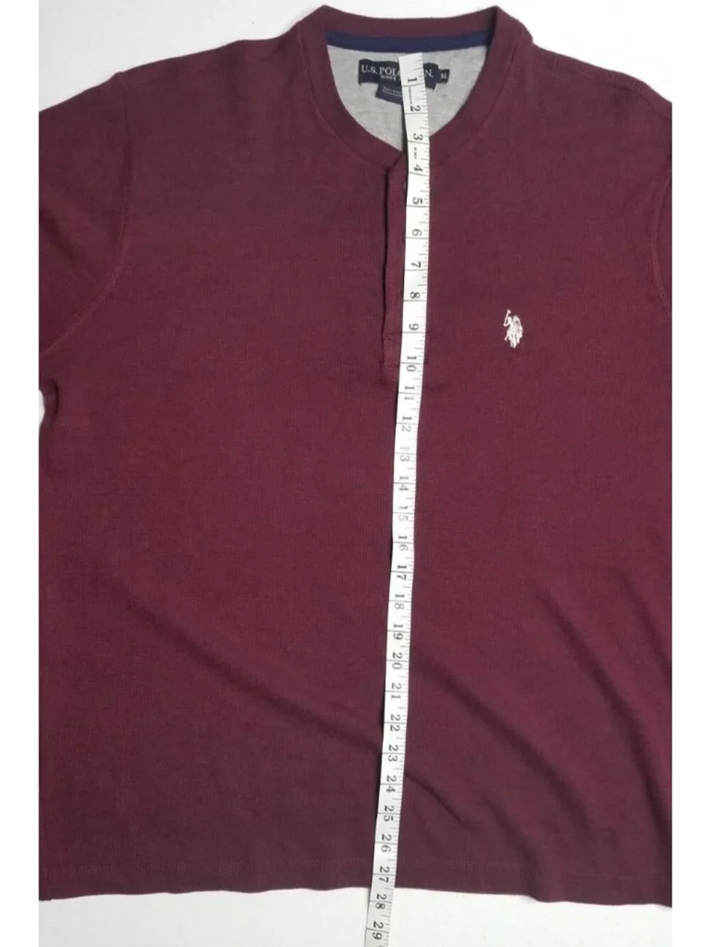 U.S. Polo Assn. Long Sleeve Thermal Henley Button Pullover Sweater Men's XL